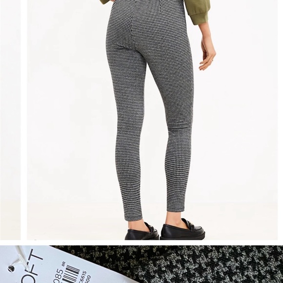 New Loft Dressy Leggings Skinny Pants Houndstooth SZ Medium TALL - Picture 5 of 6